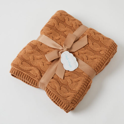 Jiggle & Giggle Aurora Cable Knit Baby Blanket - Biscuit/Cream
