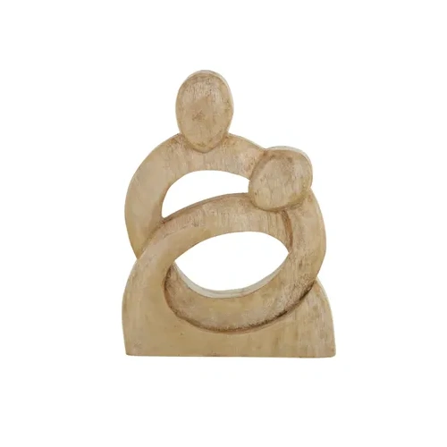 Coast to Coast Together Wood Sculpture Natural 13x18cm