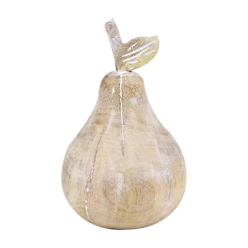 Coast to Coast Pear wood Sculpture 12x19cm - White Wash