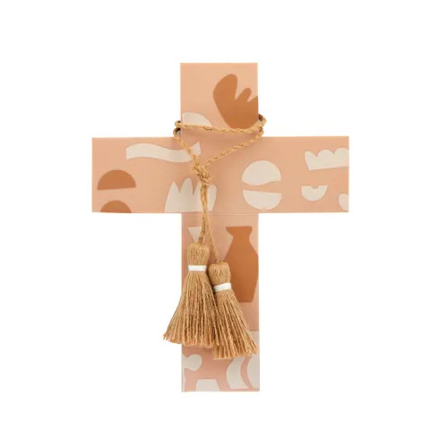 Coast to Coast Curio Resin Cross 20x26cm - Natural/Nude