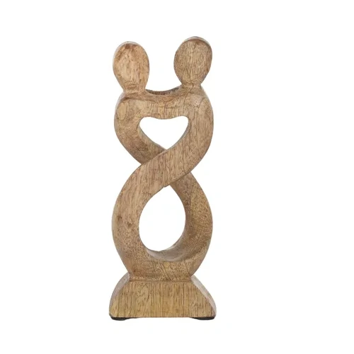 Coast to Coast Abbraccio Wood Sculpture 8x20cm Natural