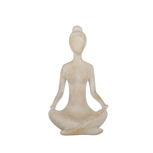 Coast to Coast Yogi Lady Resin Sculpture 17x29cm - Natural