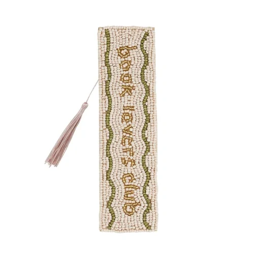 Coast To Coast Book Lover Beaded Bookmark 5x20cm Nude