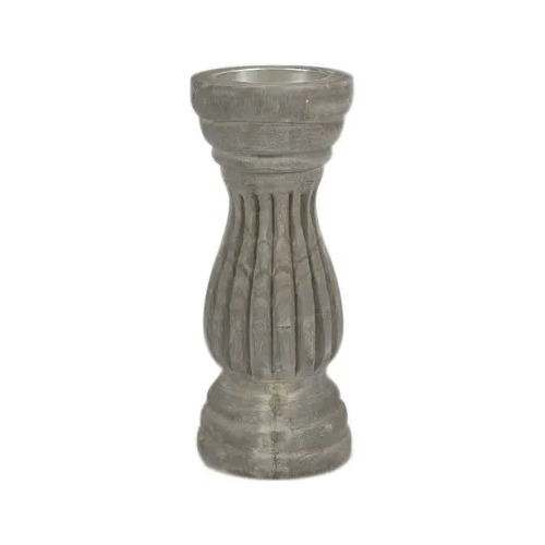 Coast to Coast Wylie Wooden Candleholder 12x29cm - Grey Wash