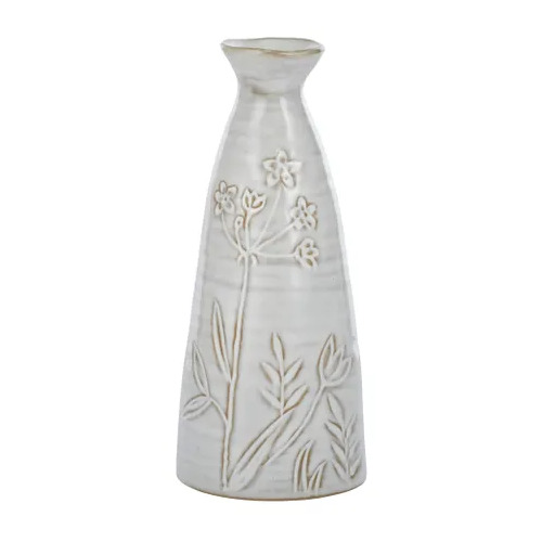 Coast to Coast Oshi Ceramic Vase 7.5x18cm - Ivory