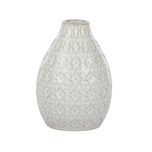 Coast to Coast Wickham Ceramic Vase 9x12.5cm - White