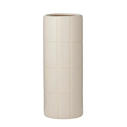 Coast To Coast Boyd Ceramic Tile Vase 15x40cm - Ivory