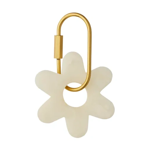Assemble Kip Resin Flower Key Ring 7cm - Ivory