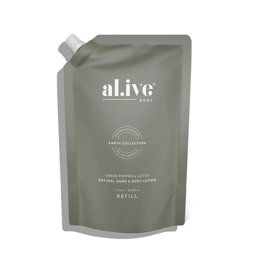 Al.ive Body 1 Litre Hand & Body Lotion Refill - Green Pepper & Lotus