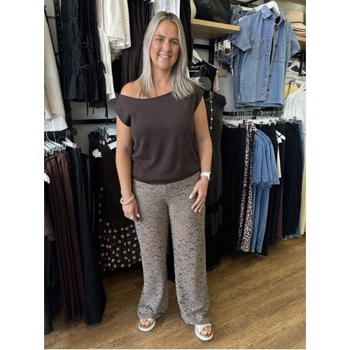 Fria Lace Pants - Taupe