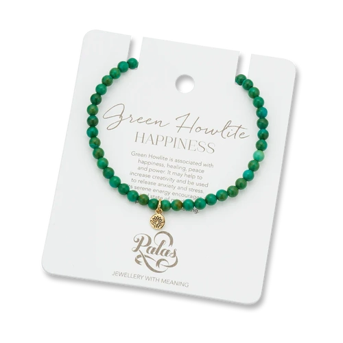 Palas Green Howlite 'Happiness' Healing Gem Bracelet