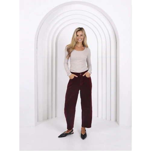 Monaco Toni Cord Barrel Jeans -Brunette
