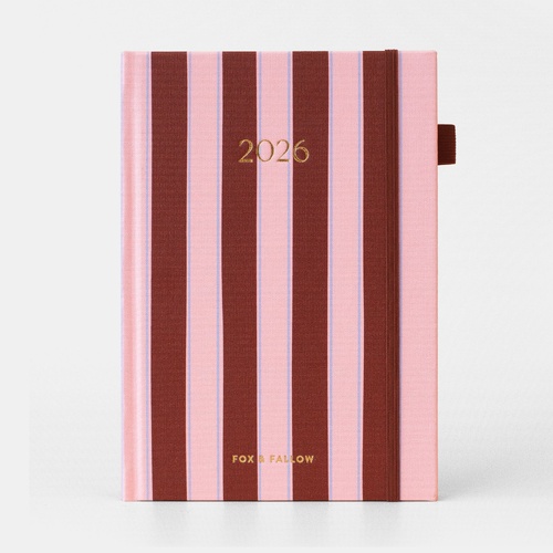 Fox & Fallow Vertical Planner - Burgundy Stripe