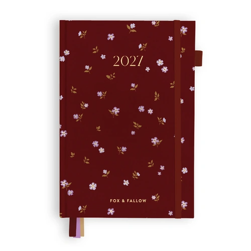 Fox & Fallow 2027 A5 Vertical Planner - Cherry Wisteria