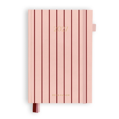 Fox & Fallow 2027 A5 Horizontal Planner - Rosé Pinstripe