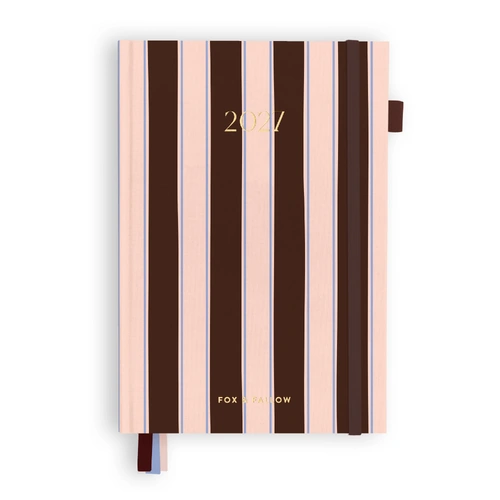 Fox & Fallow 2027 A5 Academic Vertical Planner - Chocolate Stripe
