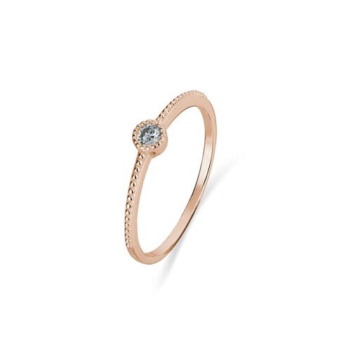 Urbanwall Jewellery Sterling Silver Rose Gold Plated CZ Stone Set Stack Ring - Rose Gold [Size: 7]
