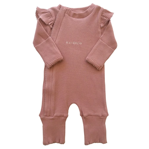 RAI & CO Frill Ribbed Onesie - Blush