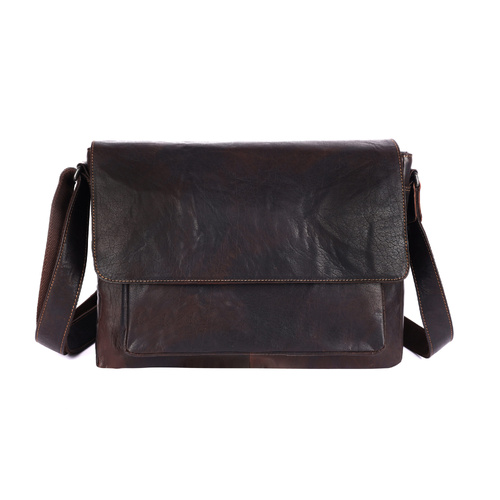 Rugged Hide Aaron Leather Satchel - Brown