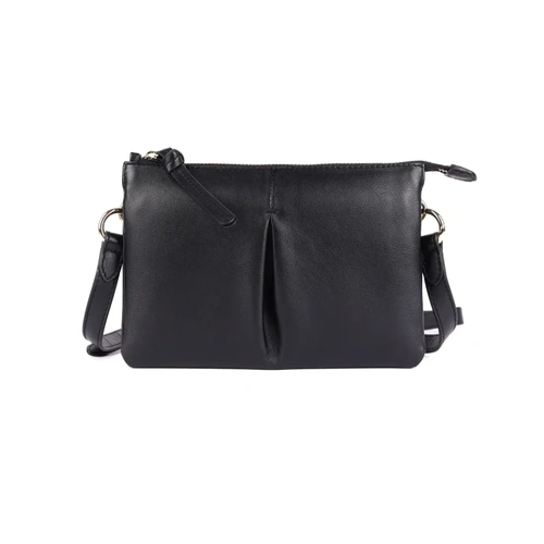 Rugged Hide Vancouver Crossbody Bag - Black