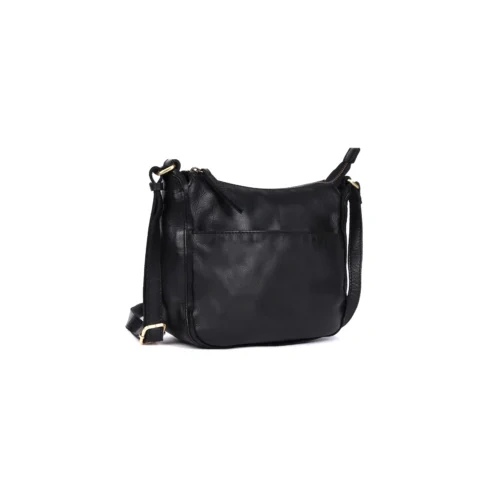 Rugged Hide Clover Crossbody Bag - Black