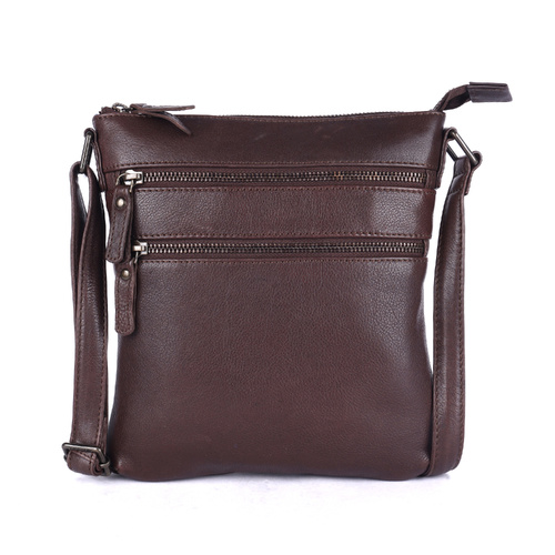 Rugged Hide Lotus Crossbody Bag - Brown