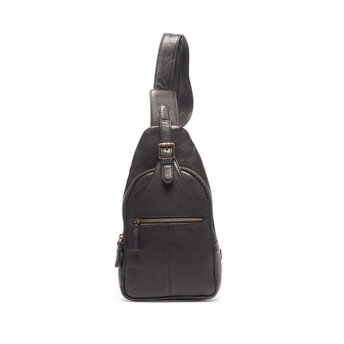Rugged Hide Mika Sling Bag - Black