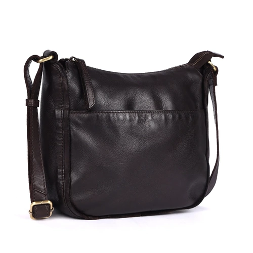 Rugged Hide Clover Crossbody Bag - Brown