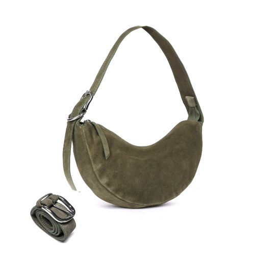 Rugged Hide Indie Crossbody Bag - Dark Olive