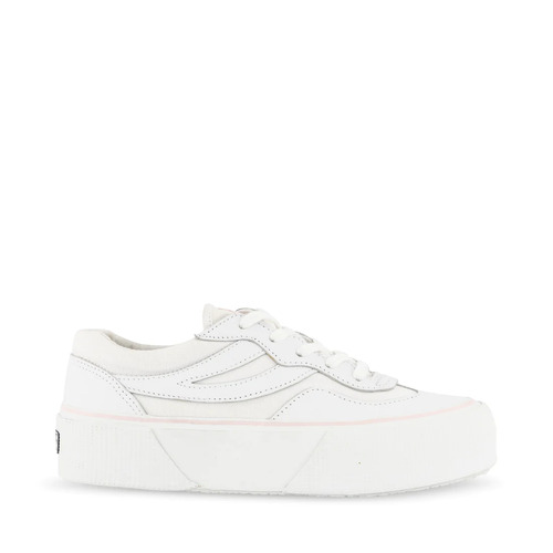Superga 3041 Revolley Leather Platform Sneaker - White/Pinkish [Size: 40]