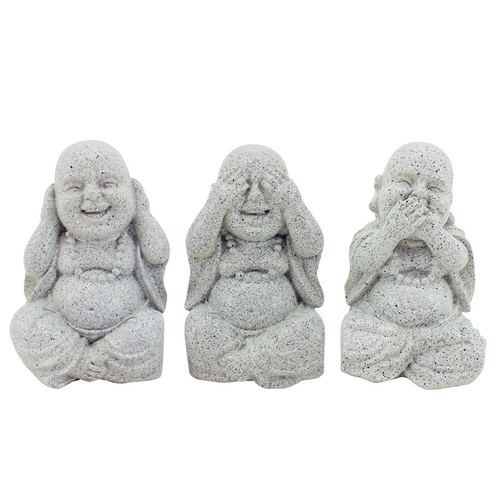 NF Living Hear/See/Speak Buddha - Grey
