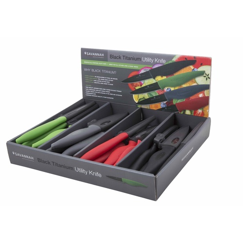 Savannah Black Titanium Utility Knife 4 Asst Colours