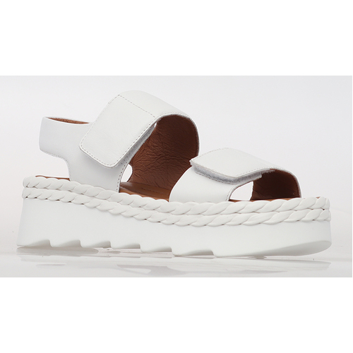Alfie & Evie Secret W Leather Sandal - White [Size: 41]