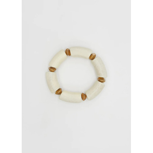 Stella+Gemma Bracelet wood beads - White