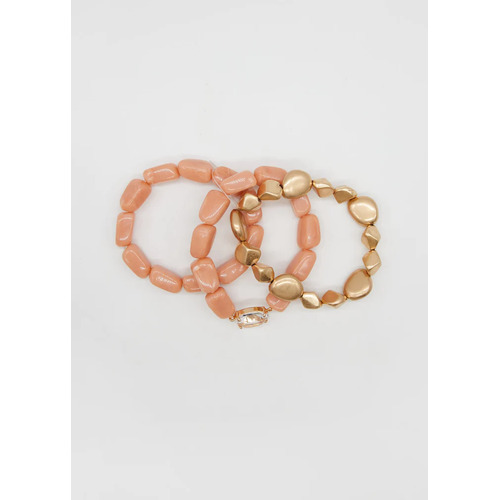 Stella+Gemma Peach & Gold Beads Bracelet