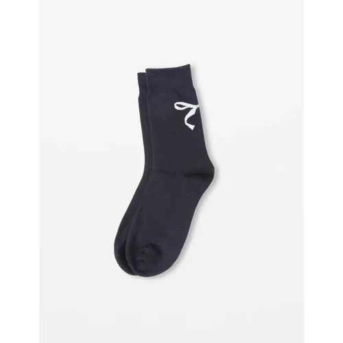 Stella + Gemma Socks - Black with White Bow