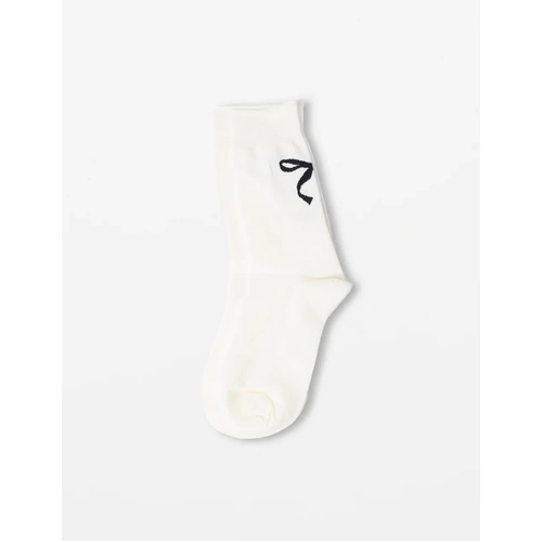 Stella + Gemma Socks - White with Black Bow