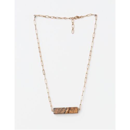 Stella+Gemma-Choker w/Nat Stone Bar-Gold Necklace