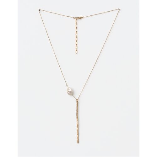 Stella+Gemma-W/Bar & Pearl-Gold Necklace