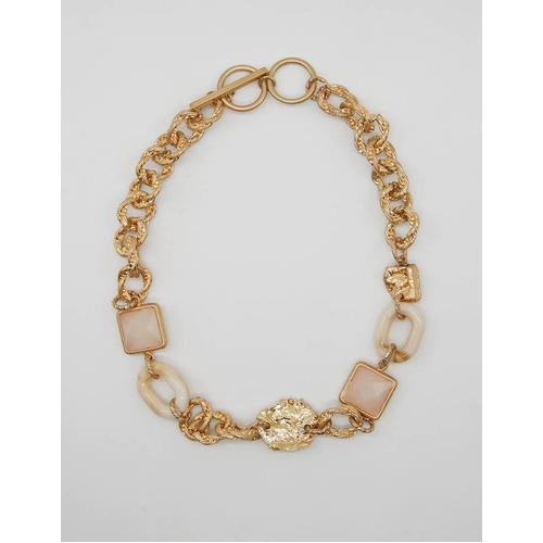 Stella+Gemma Chunky Beaten Chain with Oink Quartz Necklace