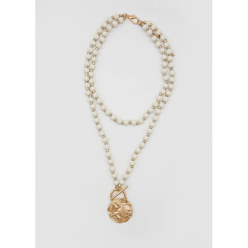 Stella+Gemma Double White Bead Necklace