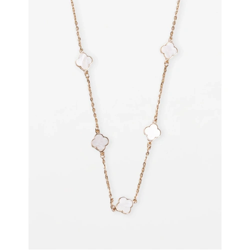 Stella+Gemma Necklace Mother of Pearl Flowers - Gold