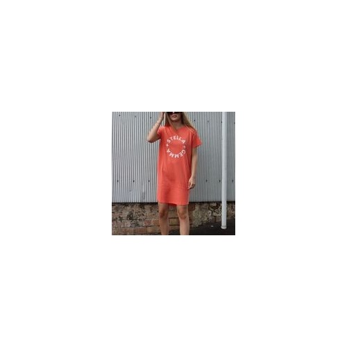 Stella+Gemma-Coral Logo Dress-Coral [Size: 14]