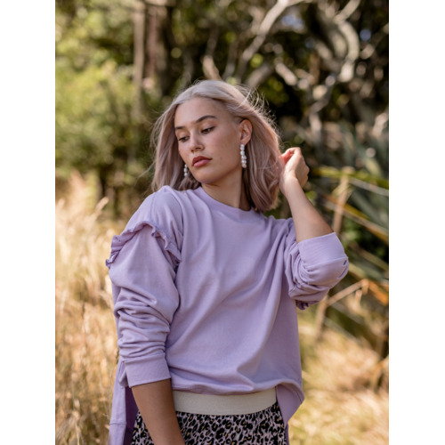 Stella+Gemma-Lexi Ruffle Sweater-Lilac [Size: 10]