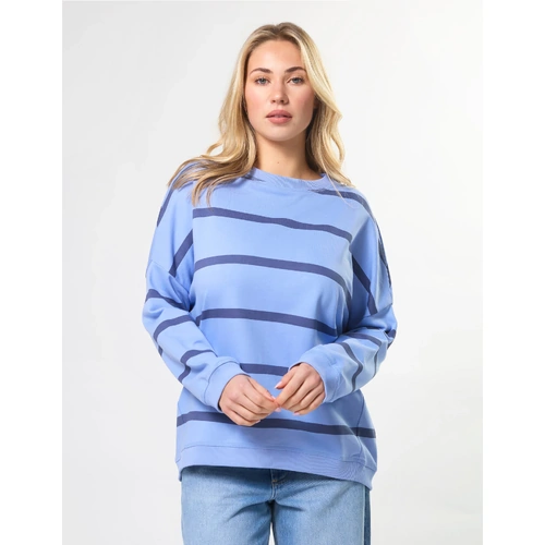 Stella + Gemma Newport Relaxed Crew - Cornflower Stripe [Size: 10]