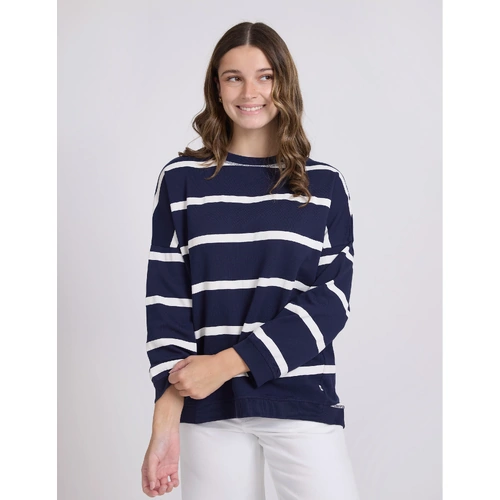 Stella + Gemma Newport Relaxed Crew - Navy Stripe