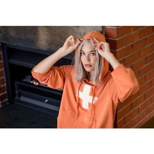 Stella+Gemma-Ecru Cross Hoodie-Amber