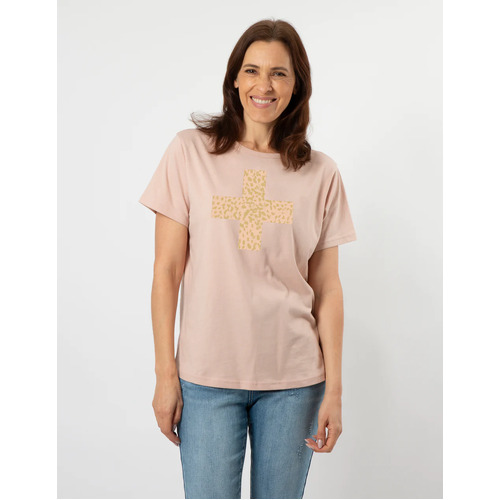 Stella+Gemma Ace Bronze Safari Cross Tee - Blush [Size: 16]