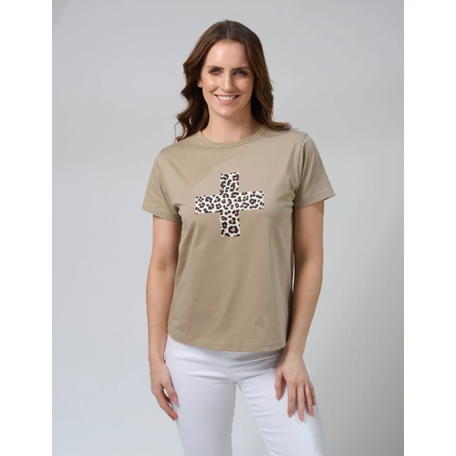 Stella+Gemma Ace Leopard Cross Tee - Sage