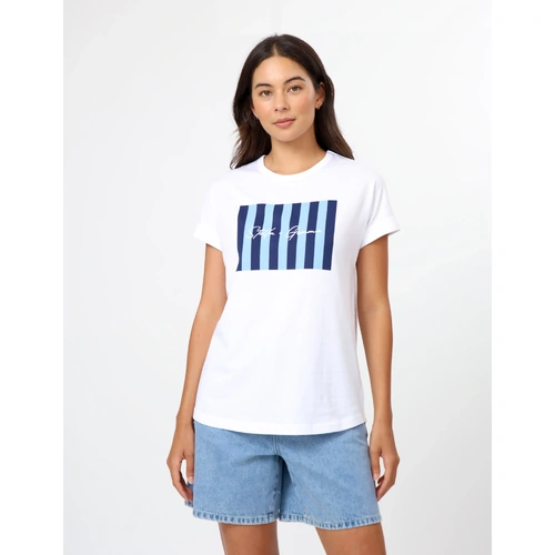 Stella + Gemma Soho Cuff Crew - White Sea Stripe